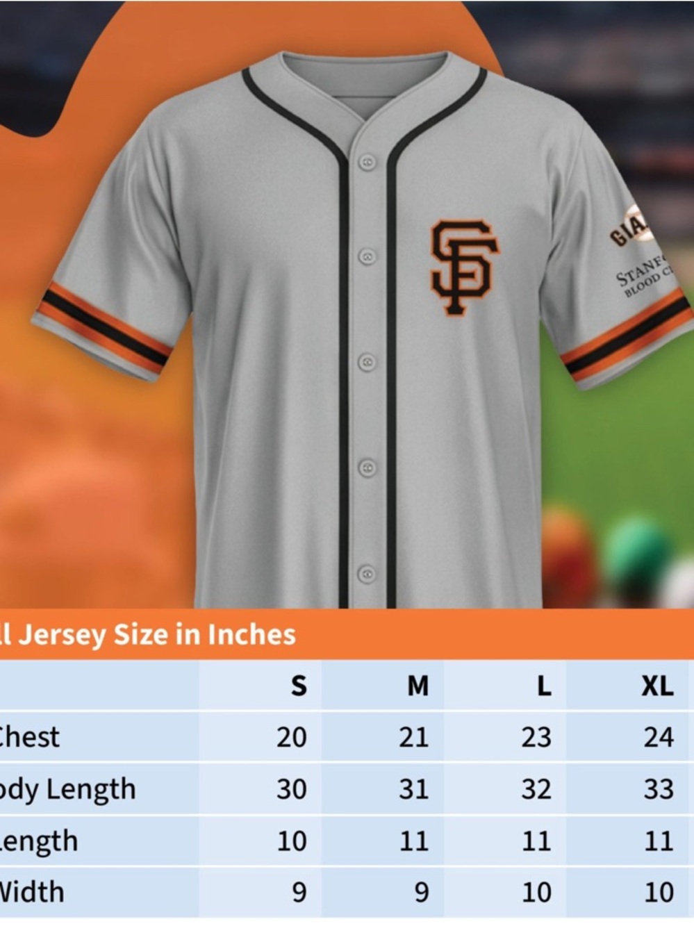 Brand New Official SF Giants Button Up Jersey